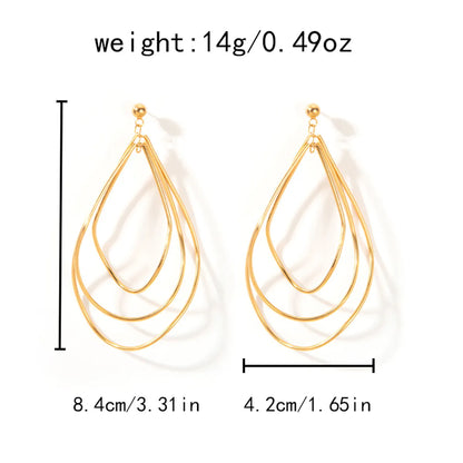 1 Pair Hawaiian Simple Style Classic Style Geometric Round Water Droplets Plating Hollow Out 304 Stainless Steel 14K Gold Plated Drop Earrings