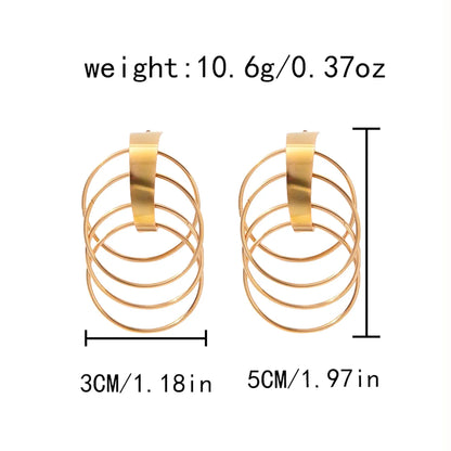 1 Pair Hawaiian Simple Style Classic Style Geometric Round Water Droplets Plating Hollow Out 304 Stainless Steel 14K Gold Plated Drop Earrings