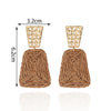 1 Pair Hawaiian Tropical Geometric Alloy Raffia 14K Gold Plated Drop Earrings