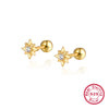 1 Pair Hawaiian Tropical Simple Style Star Inlay Sterling Silver Zircon White Gold Plated Gold Plated Ear Studs