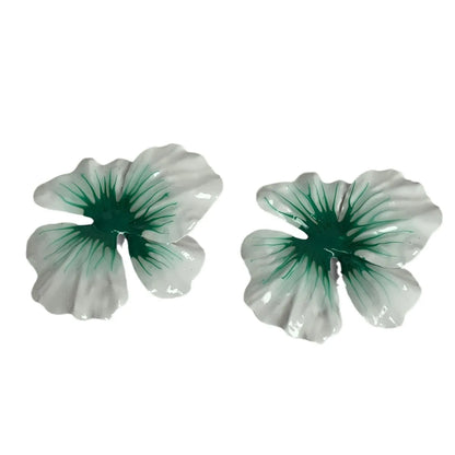 1 Pair Hawaiian Vacation Flower Stoving Varnish Copper Alloy Ear Studs