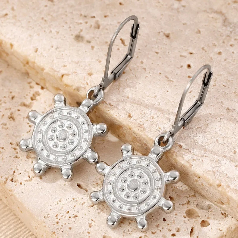 1 Pair Hawaiian Vacation Modern Style Starfish Shell 304 Stainless Steel White Gold Plated Drop Earrings