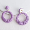 1 Pair Hawaiian Vacation Round Handmade Raffia Drop Earrings