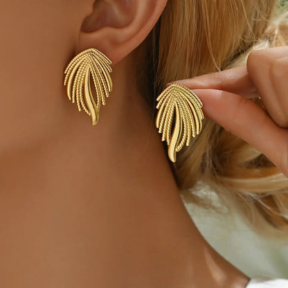 1 Pair Hawaiian Vacation Simple Style Geometric Inlay 201 Stainless Steel Plastic 18K Gold Plated Drop Earrings Ear Studs