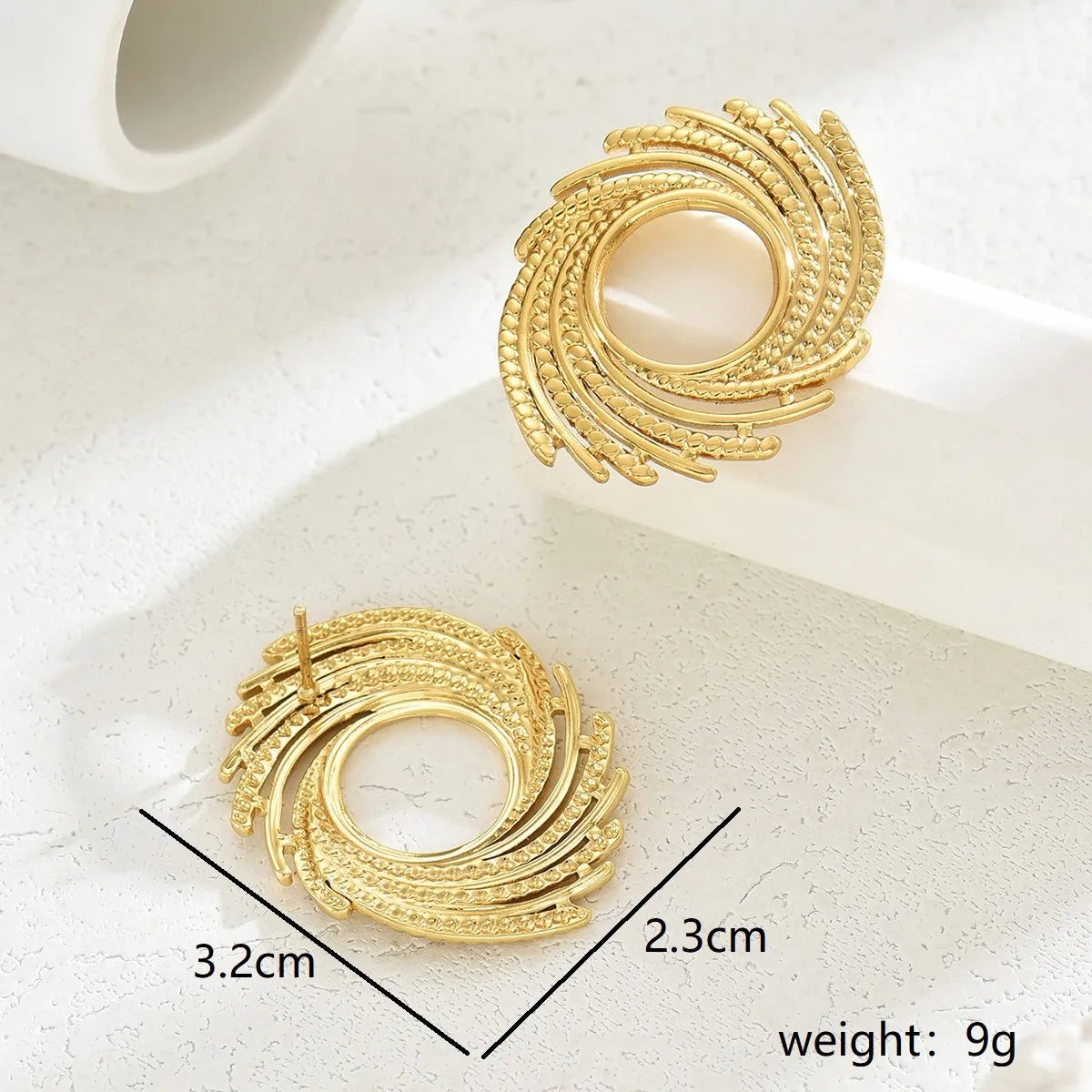 1 Pair Hawaiian Vacation Simple Style Geometric Inlay 201 Stainless Steel Plastic 18K Gold Plated Drop Earrings Ear Studs