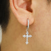 1 Pair Hip-Hop Cross Alloy Inlay Zircon Unisex Earrings