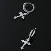 1 Pair Hip-Hop Cross Alloy Inlay Zircon Unisex Earrings