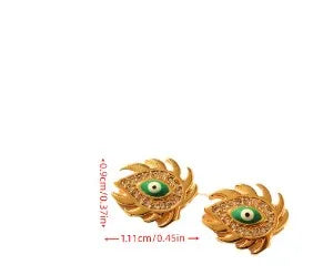 1 Pair Hip-Hop Devil'S Eye Alloy Ear Studs