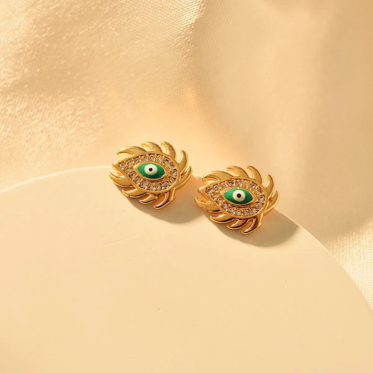 1 Pair Hip-Hop Devil'S Eye Alloy Ear Studs