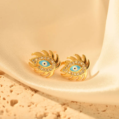 1 Pair Hip-Hop Devil'S Eye Alloy Ear Studs