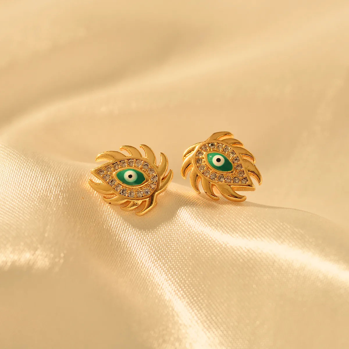 1 Pair Hip-Hop Devil'S Eye Alloy Ear Studs