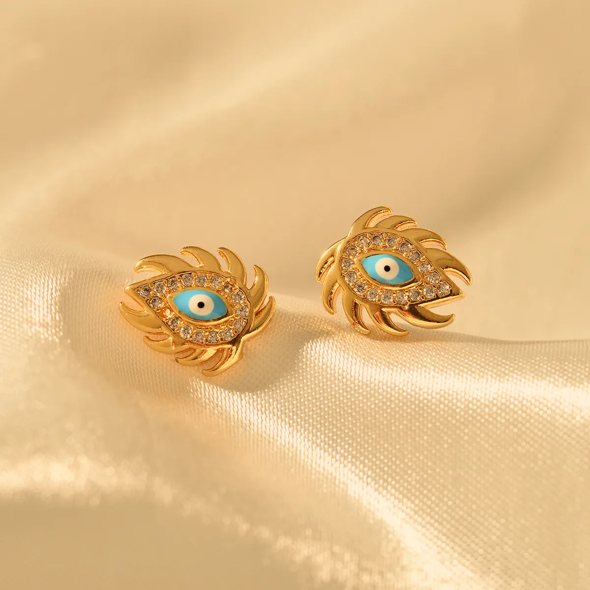 1 Pair Hip-Hop Devil'S Eye Alloy Ear Studs