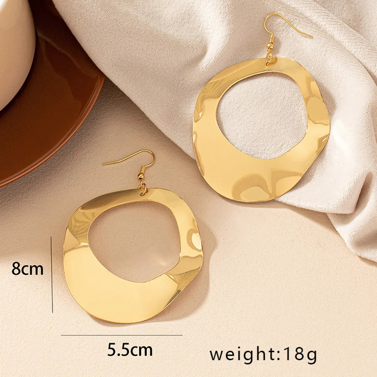 1 Pair Hip-hop Exaggerated Geometric Plating Alloy Drop Earrings