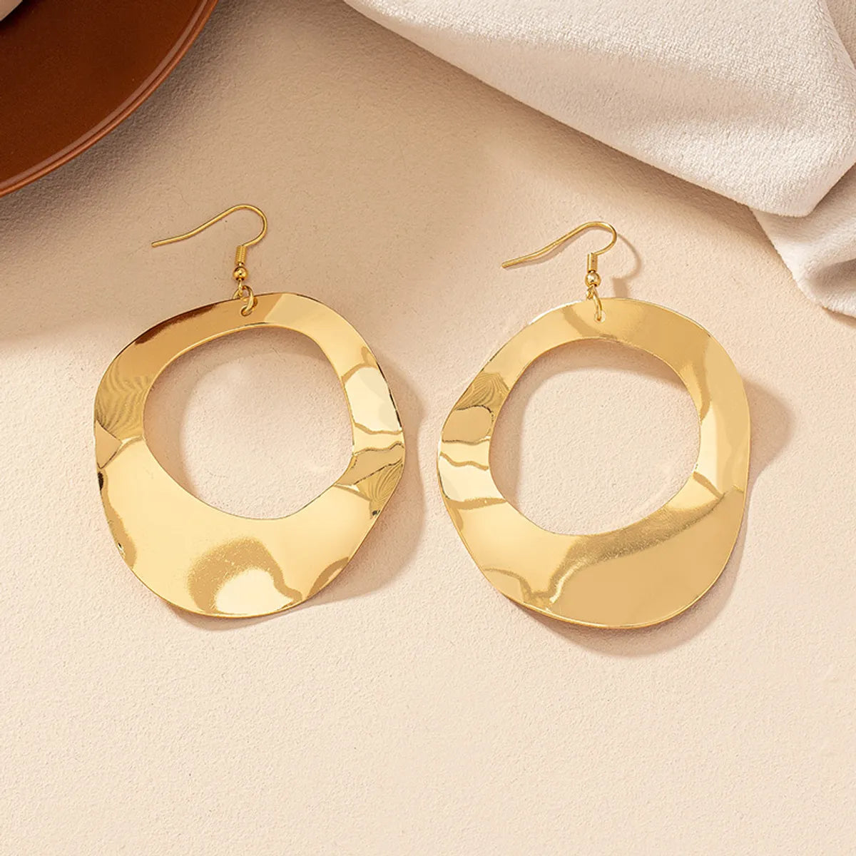 1 Pair Hip-hop Exaggerated Geometric Plating Alloy Drop Earrings