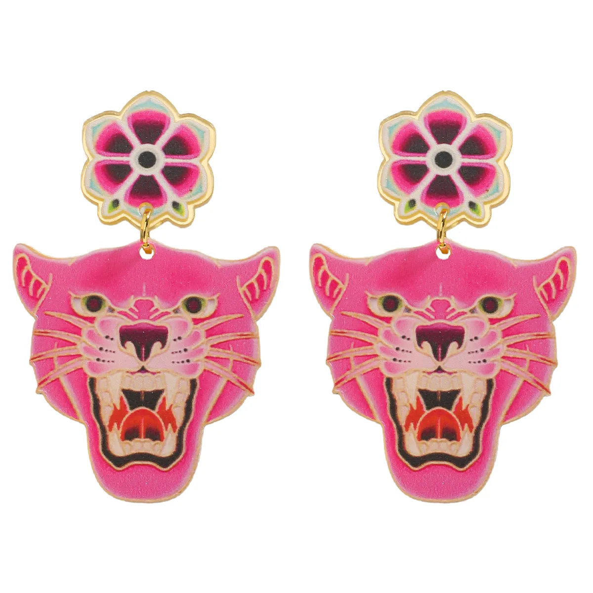 1 Pair Hip-Hop Funny Animal Acetic Acid Sheets Drop Earrings