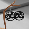 1 Pair Hip-Hop Funny Moon Cat Bat Hollow Out Arylic Drop Earrings