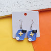 1 Pair Hip-Hop Funny Pumpkin Skull Ghost Printing Resin Drop Earrings