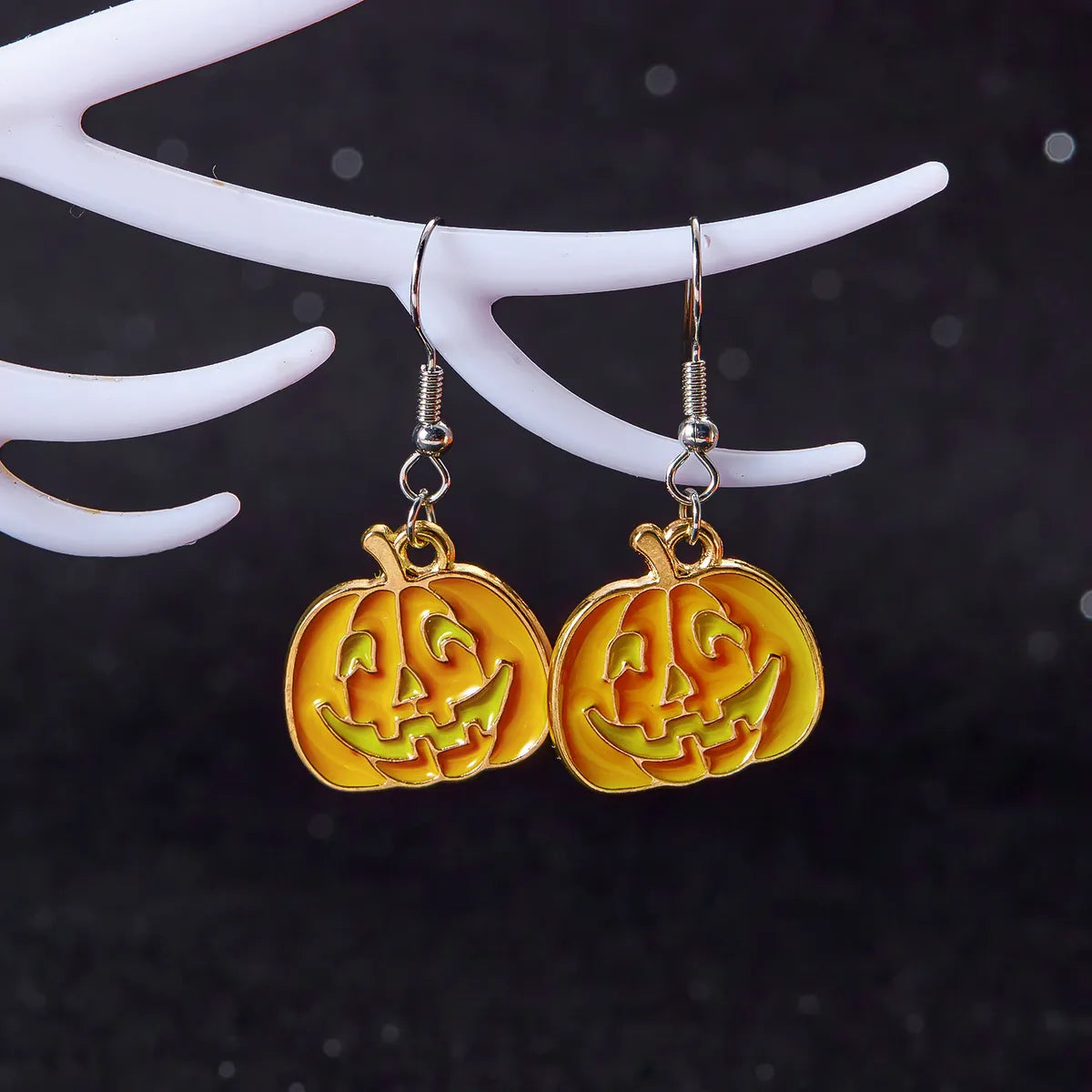 1 Pair Hip-Hop Funny Pumpkin Spider Asymmetrical Alloy Drop Earrings