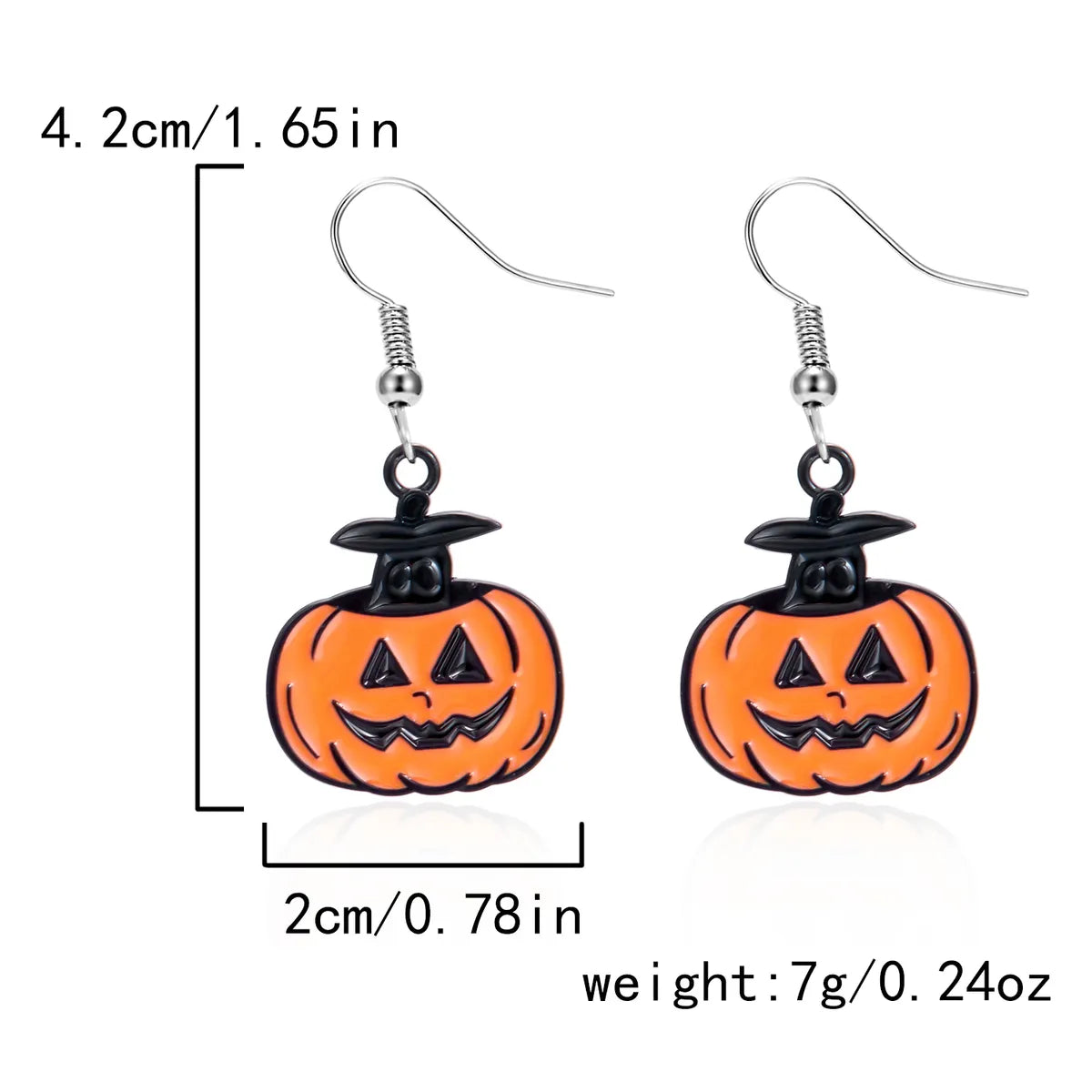 1 Pair Hip-Hop Funny Pumpkin Spider Asymmetrical Alloy Drop Earrings