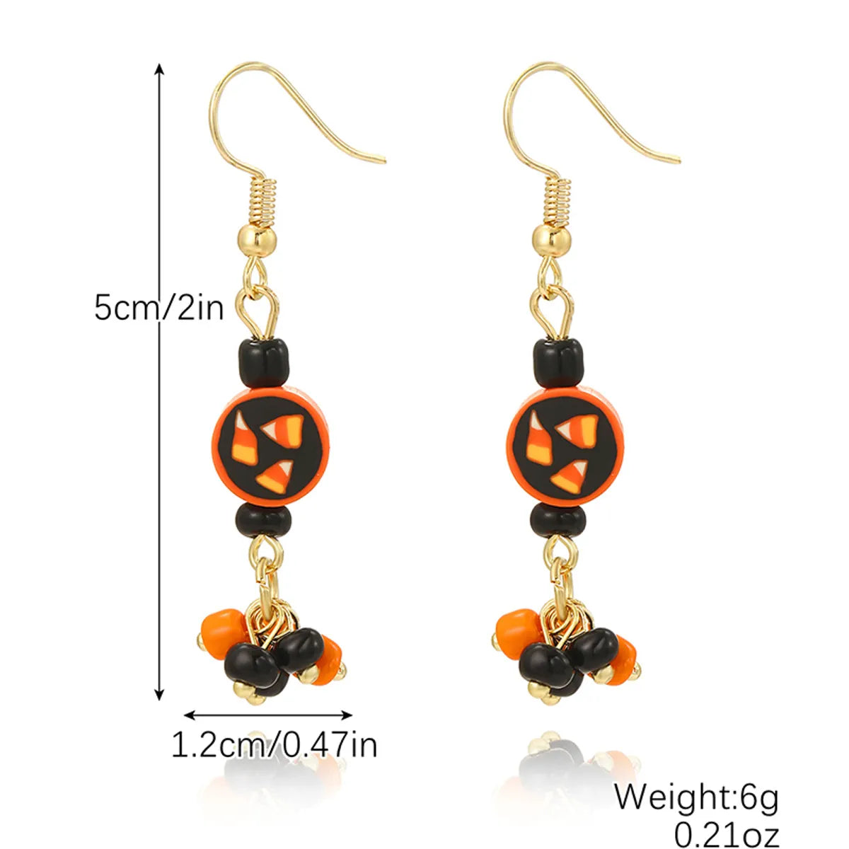 1 Pair Hip-Hop Funny Pumpkin Spider Skull Plating Zinc Alloy Drop Earrings