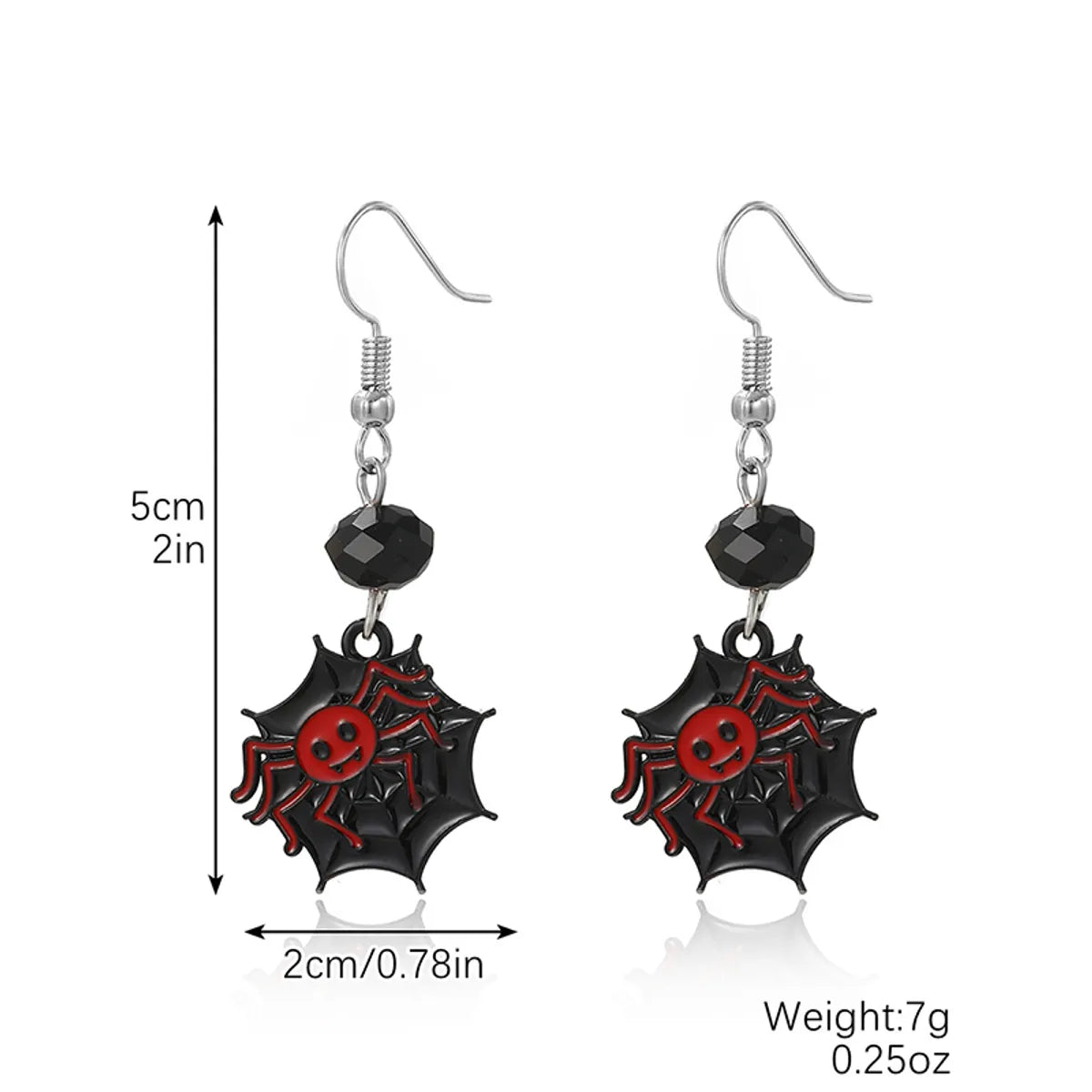 1 Pair Hip-Hop Funny Pumpkin Spider Skull Plating Zinc Alloy Drop Earrings