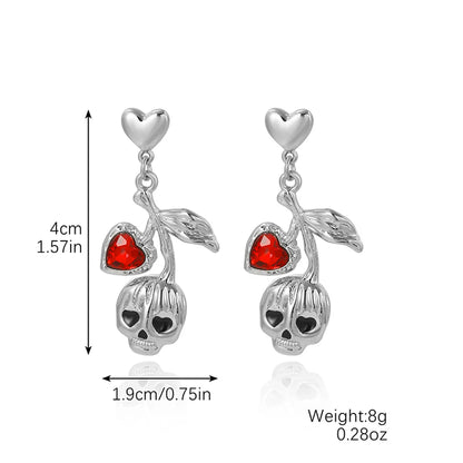 1 Pair Hip-Hop Funny Pumpkin Spider Skull Plating Zinc Alloy Drop Earrings