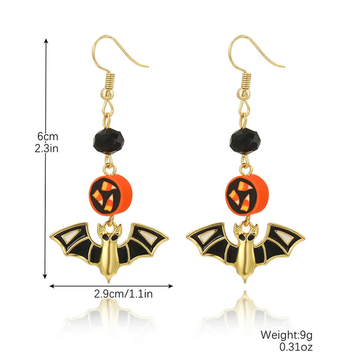 1 Pair Hip-Hop Funny Pumpkin Spider Skull Plating Zinc Alloy Drop Earrings