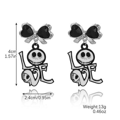 1 Pair Hip-Hop Funny Pumpkin Spider Skull Plating Zinc Alloy Drop Earrings