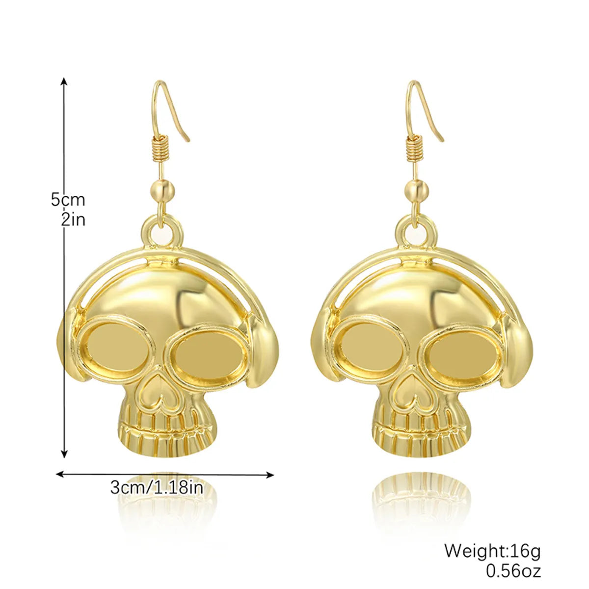 1 Pair Hip-Hop Funny Pumpkin Spider Skull Plating Zinc Alloy Drop Earrings