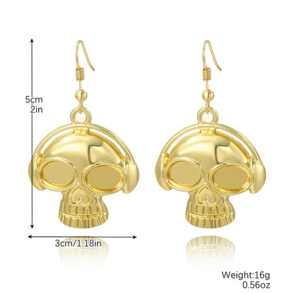 1 Pair Hip-Hop Funny Pumpkin Spider Skull Plating Zinc Alloy Drop Earrings