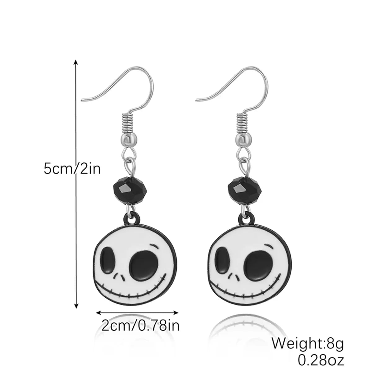 1 Pair Hip-Hop Funny Pumpkin Spider Skull Plating Zinc Alloy Drop Earrings