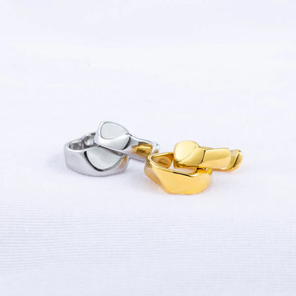 1 Pair Hip-hop Geometric Solid Color Irregular Water Ripples Plating Titanium Steel 18k Gold Plated Ear Cuffs