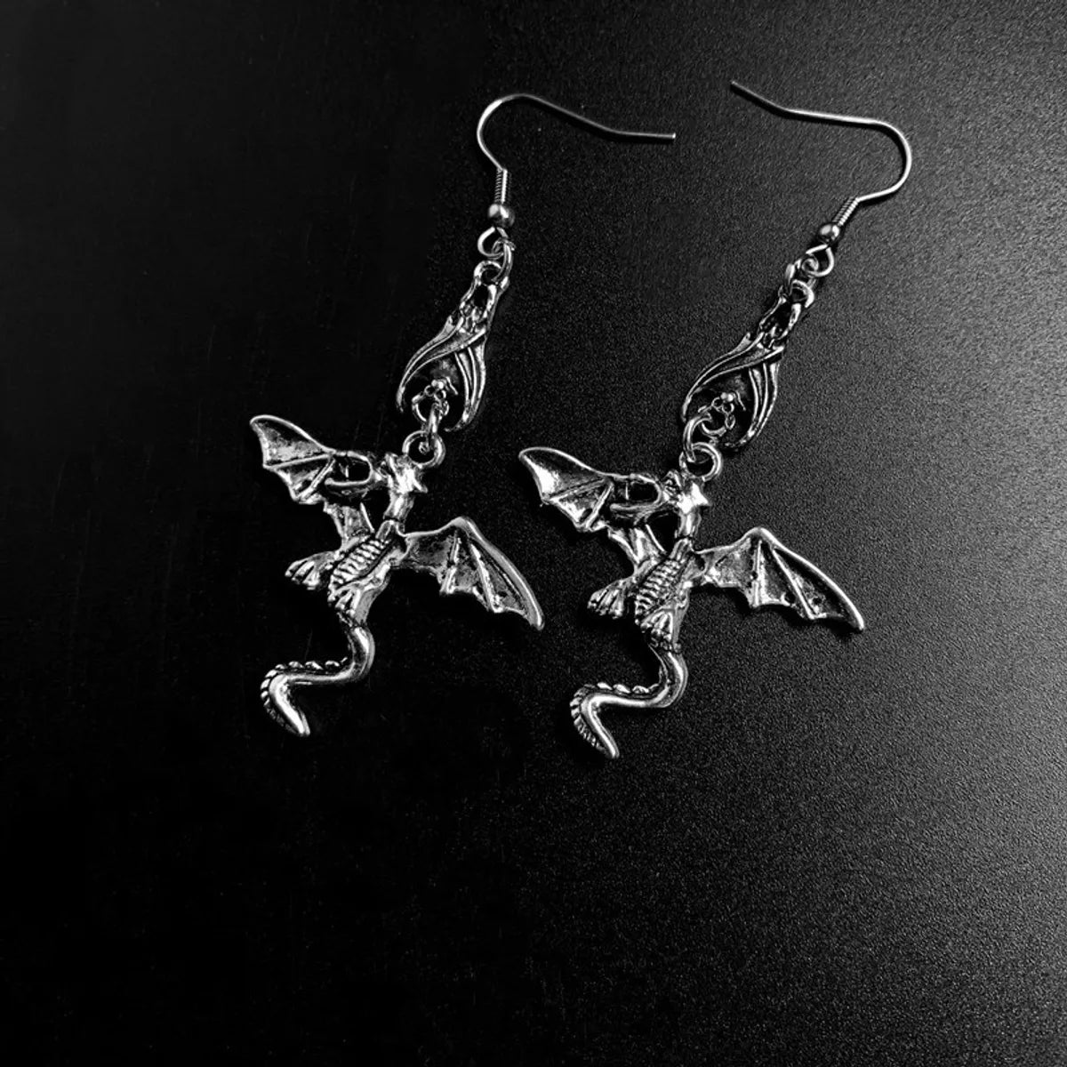 1 Pair Hip-Hop Heart Shape Butterfly Skull Alloy Drop Earrings