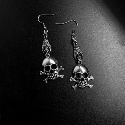 1 Pair Hip-Hop Heart Shape Butterfly Skull Alloy Drop Earrings