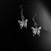 1 Pair Hip-Hop Heart Shape Butterfly Skull Alloy Drop Earrings