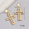 1 Pair Hip-hop Luxurious Cross Heart Shape Skeleton Alloy Iron Drop Earrings