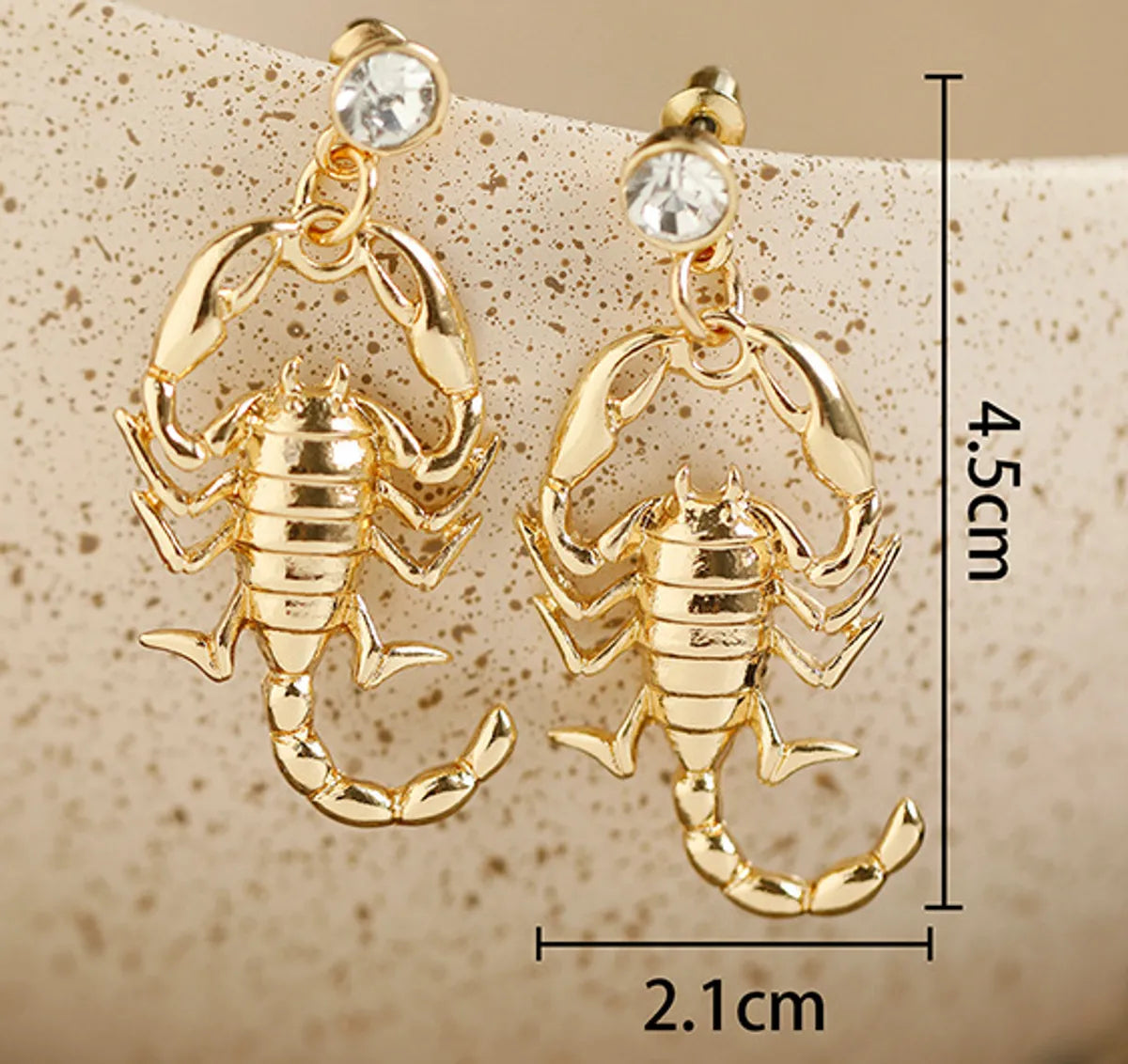 1 Pair Hip-Hop Novelty Punk Scorpion Irregular Plating Inlay Alloy Rhinestones Drop Earrings