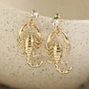 1 Pair Hip-Hop Novelty Punk Scorpion Irregular Plating Inlay Alloy Rhinestones Drop Earrings