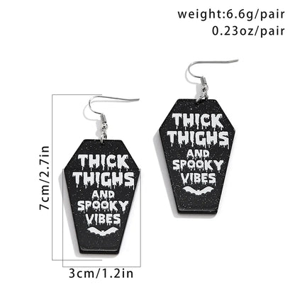 1 Pair Hip-hop Punk Cool Style Letter Shield Arylic Drop Earrings