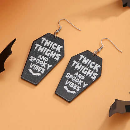 1 Pair Hip-hop Punk Cool Style Letter Shield Arylic Drop Earrings