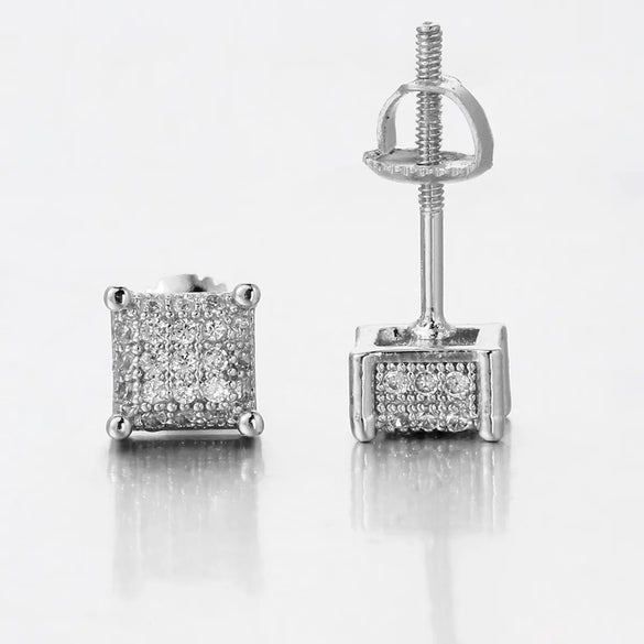 1 Pair Hip-Hop Punk Solid Color Plating Inlay Copper Ear Studs