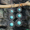 1 Pair Hip-Hop Retro Geometric Inlay Zinc Alloy Turquoise Drop Earrings