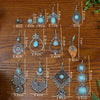 1 Pair Hip-Hop Retro Geometric Inlay Zinc Alloy Turquoise Drop Earrings