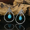 1 Pair Hip-Hop Retro Geometric Inlay Zinc Alloy Turquoise Drop Earrings