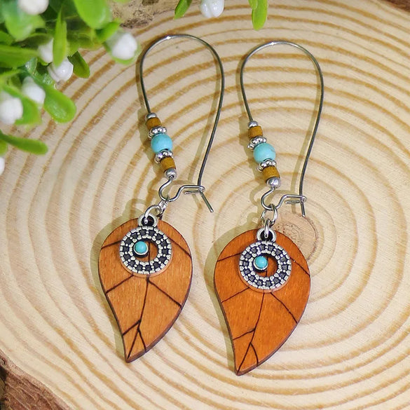 1 Pair Hip-Hop Retro Geometric Inlay Zinc Alloy Turquoise Drop Earrings