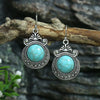 1 Pair Hip-Hop Retro Geometric Inlay Zinc Alloy Turquoise Drop Earrings