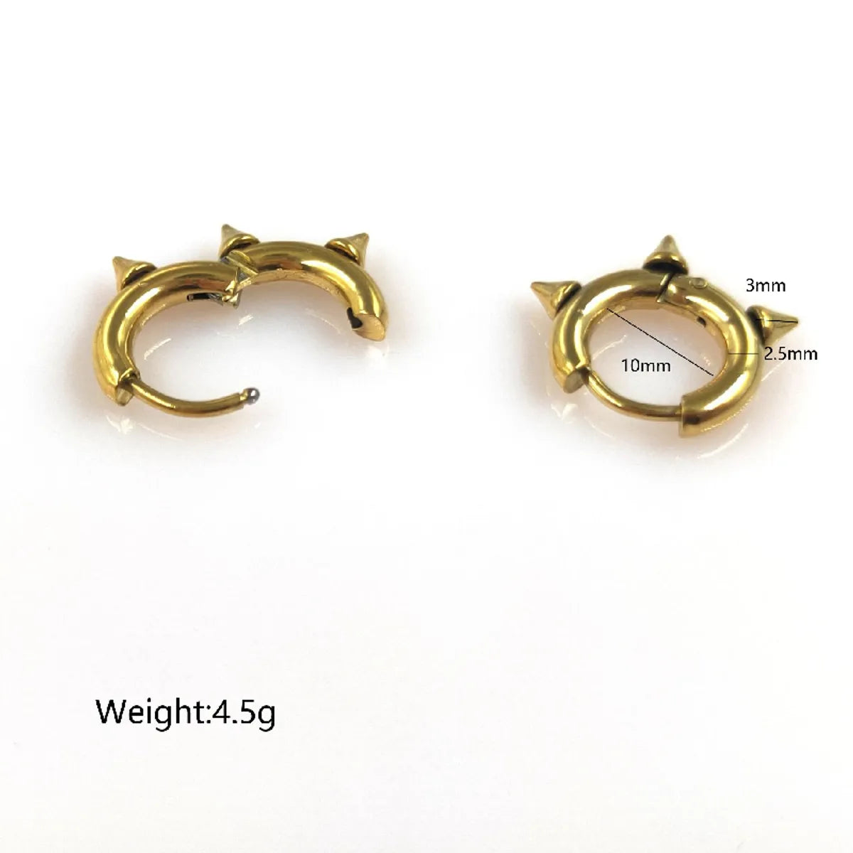 1 Pair Hip-Hop Retro Simple Style Round Plating 304 Stainless Steel Hoop Earrings