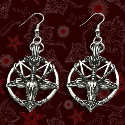 1 Pair Hip-Hop Retro Skull Plating Alloy Drop Earrings