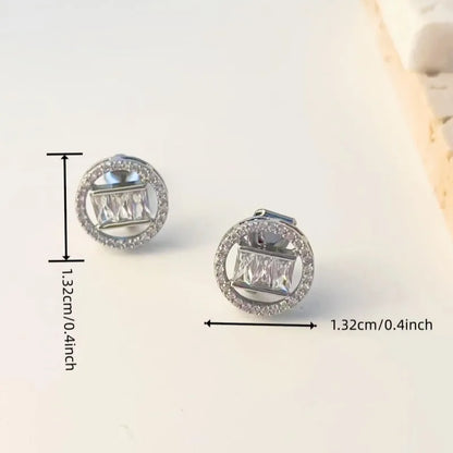 1 Pair Hip-Hop Rock Shiny Round Plating Inlay Copper Zircon White Gold Plated Ear Cuffs