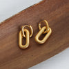 1 Pair Hip-hop Rock Solid Color Plating Titanium Steel 18k Gold Plated Drop Earrings